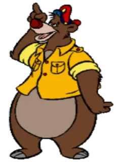 ☝ Baloo Cartoon, Bär, Disney, Das Dschungelbuch, Balu telegram sticker