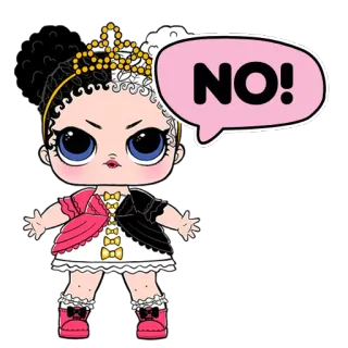 👎 NO! doll, cartoon, negative, rejection, denial telegram sticker