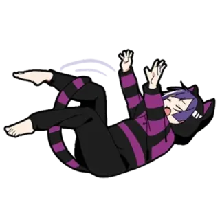 😢 Anime, Katze, Pyjama, Cartoon, Figur, Schlafanzug telegram sticker