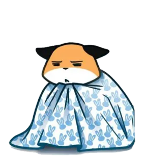 😑 lindo, animal, manta, conejo, triste, dibujos animados telegram sticker