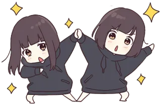 ✨ chibi, lindo, kawaii, anime, dibujos animados, brillos telegram sticker