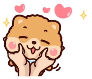 ☺️ pies, słodki, serca, miłość, uroczy, kreskówka telegram sticker