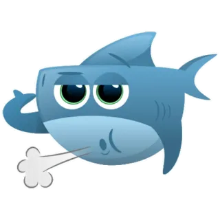 😬 鲨鱼, 卡通, 疲惫, 懒惰, 泡泡, 鱼, 可爱 telegram sticker