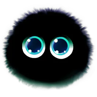 💝 mono, mancha, ojos, dibujos animados, personaje, esponjoso telegram sticker