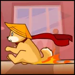 🔥 Hund, Feuer, Laufen, Hut, Umhang, Cartoon telegram sticker