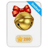🎁 limited dzwonek, Boże Narodzenie, wstążka, złoty dzwonek, edycja limitowana whatsapp sticker