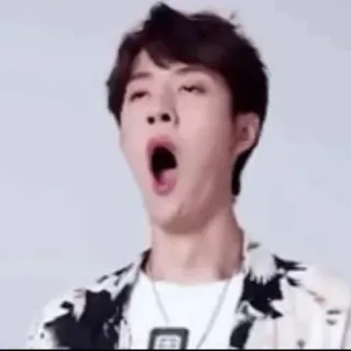 🤍 personne, bâillement, asiatique, homme telegram sticker