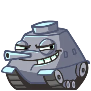 😏 panzer, cartoon, fahrzeug, militär whatsapp sticker