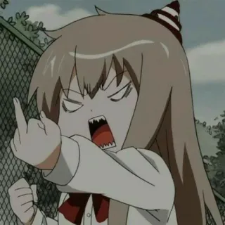 🖕 Anime Mädchen, Stinkefinger, Beleidgend, Unverschämt, Cartoon telegram sticker