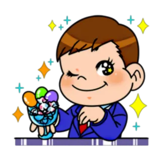 😎 Мультик, Мороженое, Десерт, Подмигивание, Милый, Блеск, Каваий whatsapp sticker
