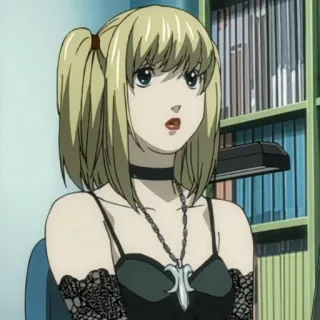 🍎 Misa Amane Death Note Anime, Death Note, Misa Amane, Gótico, Personagem telegram sticker