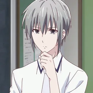🐭 Yuki Sohma Fruits Basket anime, character, yuki sohma, fruits basket, illustration, manga telegram sticker