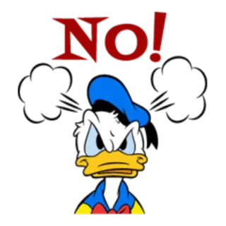 😔 Donald Duck NO! hoạt hình, tức giận, Vịt Donald, Disney, không, bực bội telegram sticker