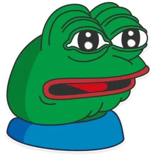 😢 Pepe the Frog pepe, rana, meme, internet, triste, dibujo animado telegram sticker