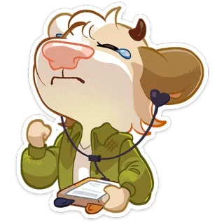 🥲 Cartoon, Weinend, Tier, Traurig, Emotional, Verärgert telegram sticker