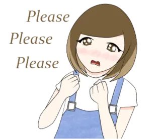 🙏 Please
Please
Please suppliant, implorant, fille anime, demande, dessin animé telegram sticker
