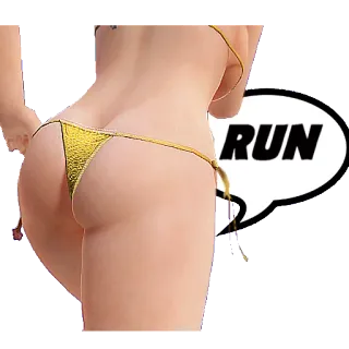 🏃 RUN mông, đồ bơi, quần lọt khe, chạy, nhãn dán telegram sticker