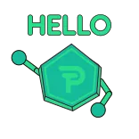 👋 HELLO bonjour, salutation, géométrique, polygone, robot telegram sticker