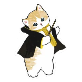 🧙‍♀ gato, mago, magia, animal, pegatina, lindo, gatito whatsapp sticker