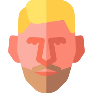 🤫 Gesicht, Cartoon, Mann, Bart, Haare, Männlich whatsapp sticker