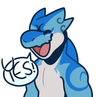 ⭕ YES! ja, zustimmend, Einverständnis, Cartoon, Sticker whatsapp sticker