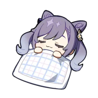 ☂️ Keqing Genshin Impact Anime, Schlaf, Kissen, Genshin, Niedlich telegram sticker