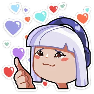 👍 Эмодзи, Сердечки, Мультфильм, Стикер, Любовь, Каваий whatsapp sticker