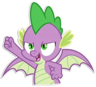 ✊️ Spike My Little Pony cartoon, dragon, spike, my little pony, mlp, animated, character telegram sticker