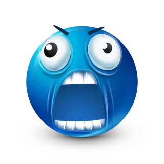 🤬 Emoji, impactado, azul, gritando, enojado whatsapp sticker