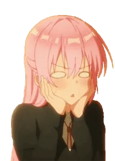 π± anime, girl, pink hair, cartoon, expression, shocked, cute telegram sticker