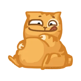 😋 cat, sticker, cartoon, funny, animal, meme telegram sticker
