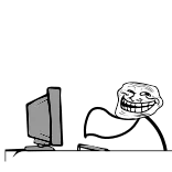 👩‍💻 Trollface Trollface, Meme, Internet, Troll, Ordinateur, Drôle telegram sticker