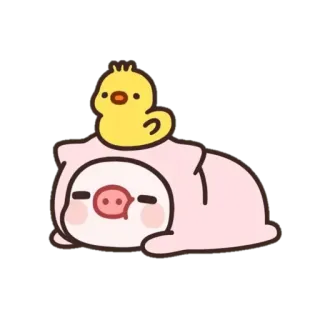 😴 豚, ひよこ, 動物, かわいい, 漫画 telegram sticker