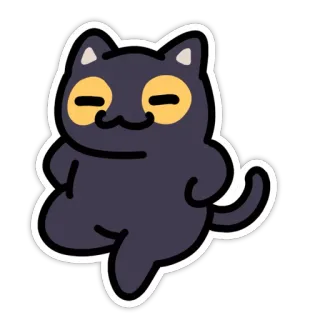 👯 gato, animal, desenho animado, adesivo, gato preto telegram sticker