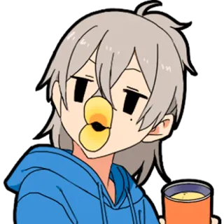 🙃 Anime, Dibujos animados, Pico de pato, Expresión, Lindo, Divertido telegram sticker