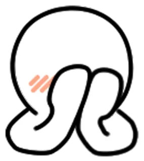 😫 stiker, putih, imut, emoji, tersipu telegram sticker