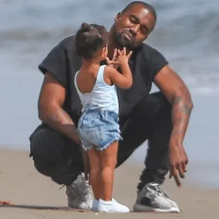🧪 Kanye West beach, father, daughter, kanye, west, child whatsapp sticker