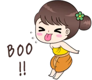 😝 BOO!! Desenho animado, Fantasma, Assustador, Halloween, Fofo, Garota, Mostrando a língua telegram sticker