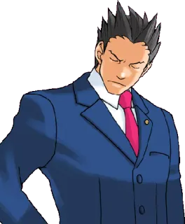 ❌ Phoenix Wright Ace Attorney prawnik, anime, gra wideo, obrona telegram sticker