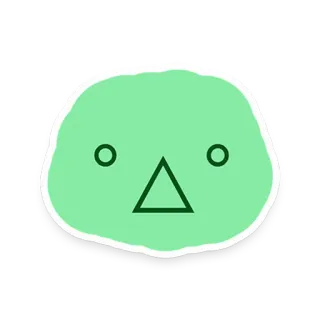 😧 Blob, Fofo, Personagem, Sticker, Verde, Minimalista telegram sticker