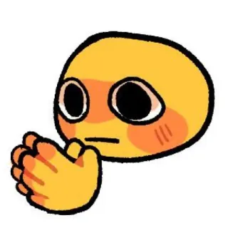 😶 Emoji, Giallo, Faccia, Applausi, Imbarazzante, Carino telegram sticker