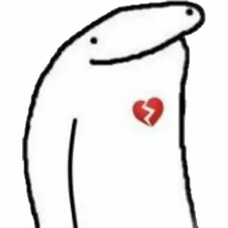 💔 cartoon, sad, broken heart, heartbreak, character, white telegram sticker