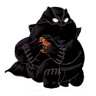 🍔 Black Panther Black Panther, superhero, Marvel, komik, burger, makan, karakter whatsapp sticker