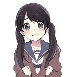 😩 สาวอนิเมะ, ชุดนักเรียน, น่ารัก, การ์ตูน, ภาพประกอบ, ตัวละคร telegram sticker