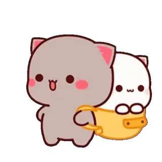 ❤️ gatto, carino, animale, cartone animato, kawaii telegram sticker
