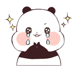 🙏 Panda, Triste, Carino, Piangere, Kawaii, Brillantini telegram sticker