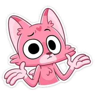 🤷‍♂️ 고양이, 분홍색, 만화, 귀여운, 스티커, 동물, 표정 telegram sticker