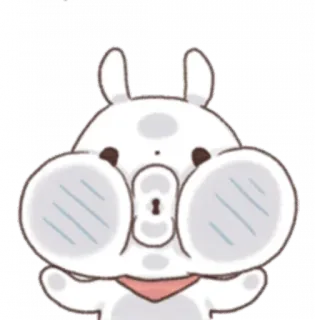 😚 lapin, jumelles, mignon, animal, dessin animé whatsapp sticker