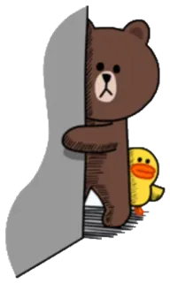 👀 ours, canard, dessin animé, animal, mignon telegram sticker