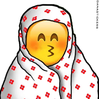 😚 Emoji, Kus, Bedekt, Dekentje, Schattig, Kawaii telegram sticker